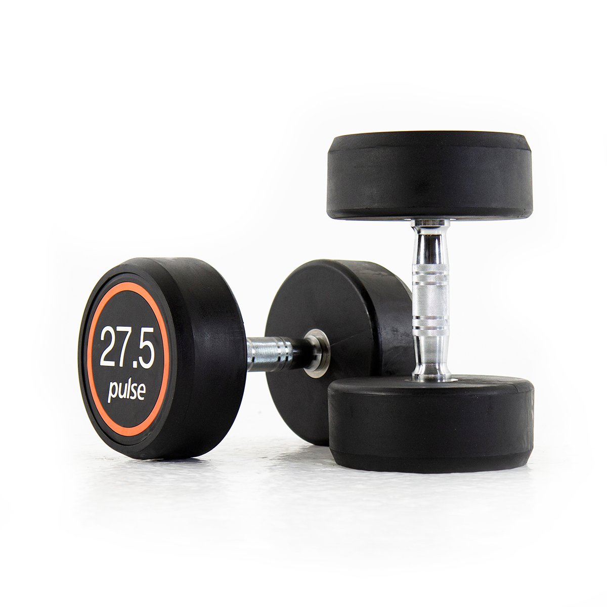 38-091-27.5kg-Black-Rubber-Covered-Dumbbell-Free-Weights